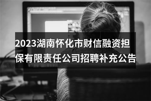 2023湖南怀化市财信融资担保有限责任公司招聘补充公告 图片